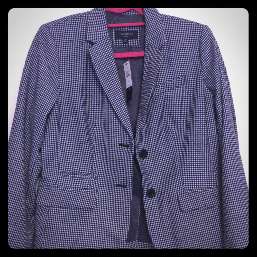 Black and white checked Talbots blazer